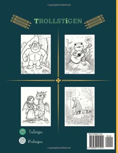 Illustration från Trollstigens Målarbok med fantastiska mönster