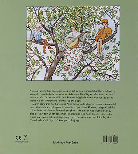 Illustration av tre personer i ett träd från en bok av Alice Tegnér