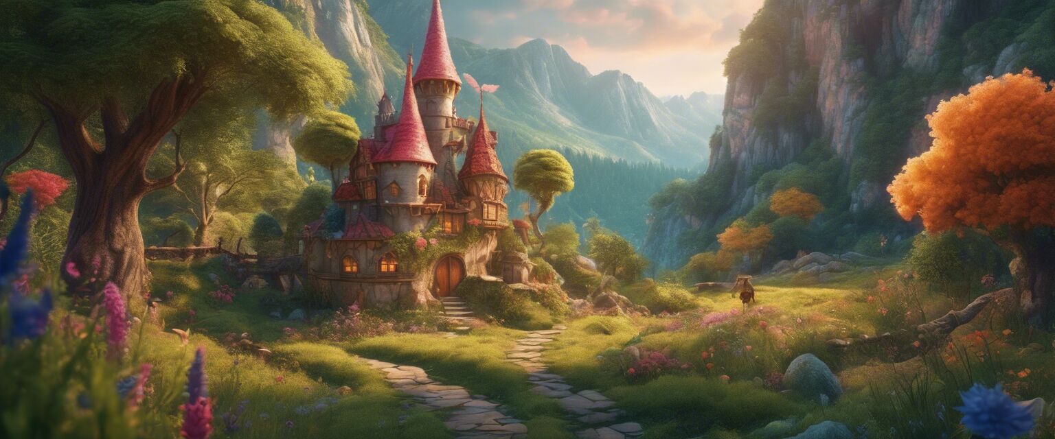 Fairy tale world in classic children's book